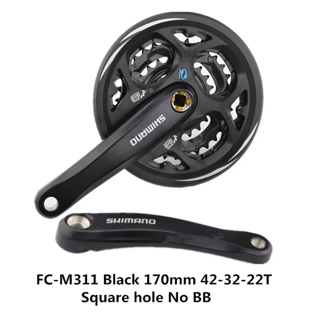 Square hole NO BB SHIMANO ALTUS FC-M311 Звездочка 6-7-8 скоростей горный велосипед 42-32-22T зубчатая Звездочка UN26 Звездочка вала - Цвет: Square hole NO BB