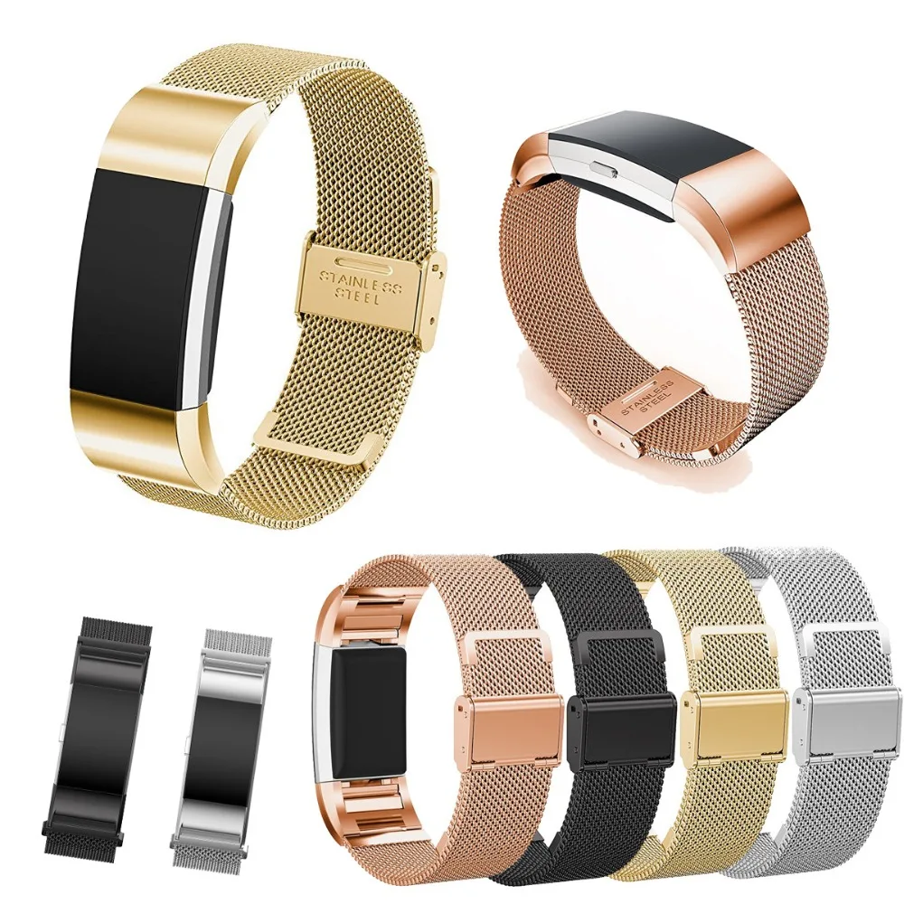 2019 сменный ремешок для Fit-bit Charge 2 Band Магнитный Миланский Браслет из нержавеющей
