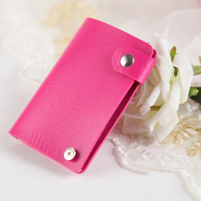 Pink Card holder Модный вращающийся чехол из искусственной кожи с Функция 10 для карт, визитница, сумка для кредитных карт и паспорта - Цвет: Pink Card holder