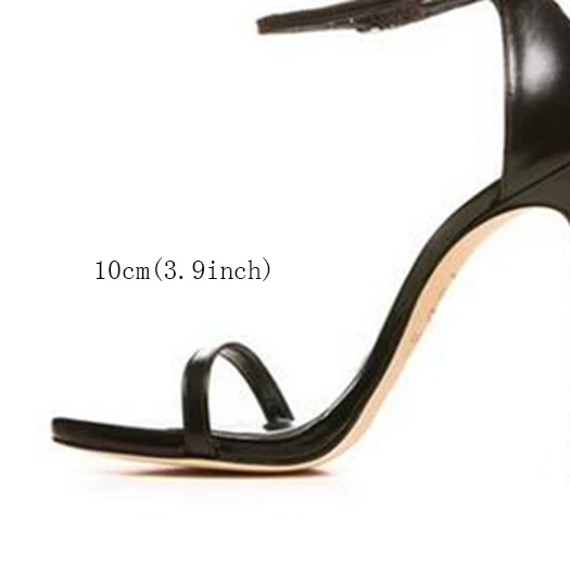 black leather 10cm Обувь для экзотических танцев; корейский стиль; свадебные туфли с открытым носком на каблуке; Фетиш; босоножки на шпильках; черные туфли-лодочки для стриптиза; женские блестящие туфли с ремешком на щиколотке - Цвет: black leather 10cm