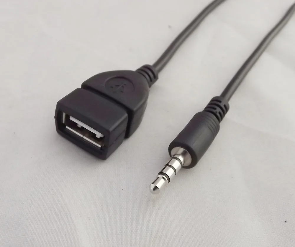 1 шт. 3 5 мм штекер AUX аудио разъем к USB 2 0 гнездовой конвертер кабель Шнур