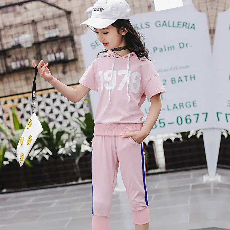Children's suit 2018 summer new Korean version two girls seven children's pants leisure sports s | Детская одежда и обувь