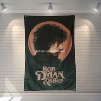 bob dylan rock band poster music scrolls bar cafes living room decoration banners hanging art waterproof cloth decor