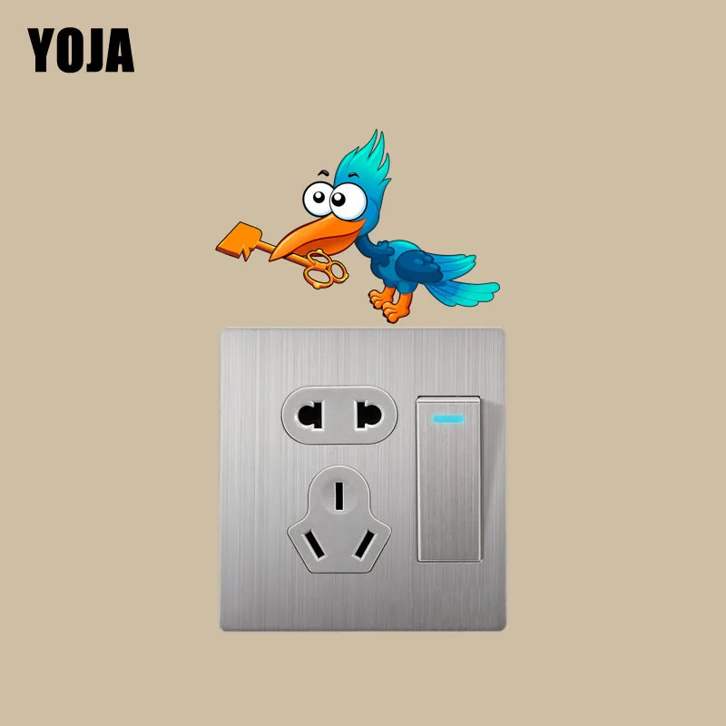 YOJA интересный ключ и Декор птиц настенный стикер для выключателя гостиной