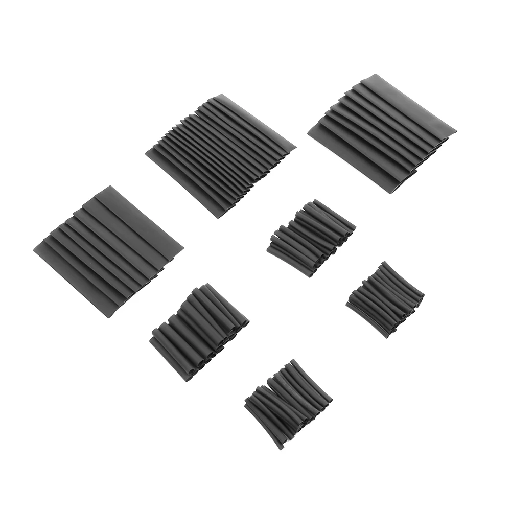 127 шт Новое прибытие черный клей всепогодный термоусадочный трубки Ассортимент