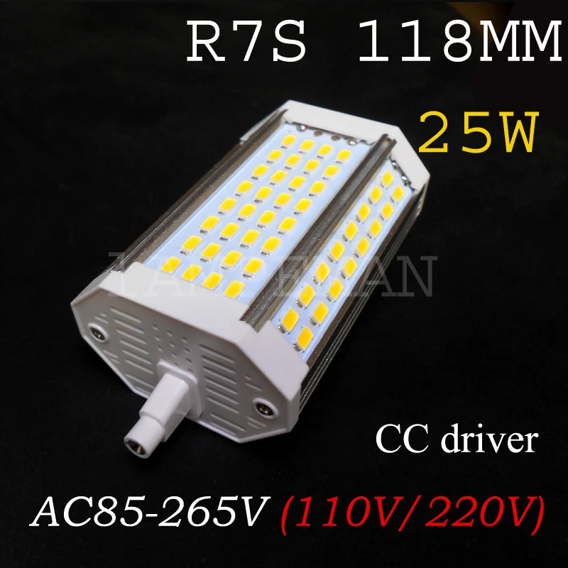 Реальная мощность 25 Вт R7S 118 мм Светодиодная лампа светильник без вентилятора