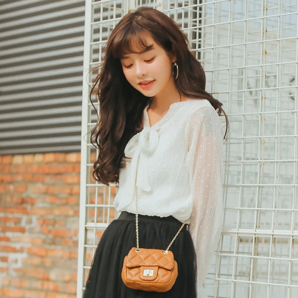 Женские рубашки одежда Kawaii Ulzzang винтажная длинная рубашка с галстуком бабочкой