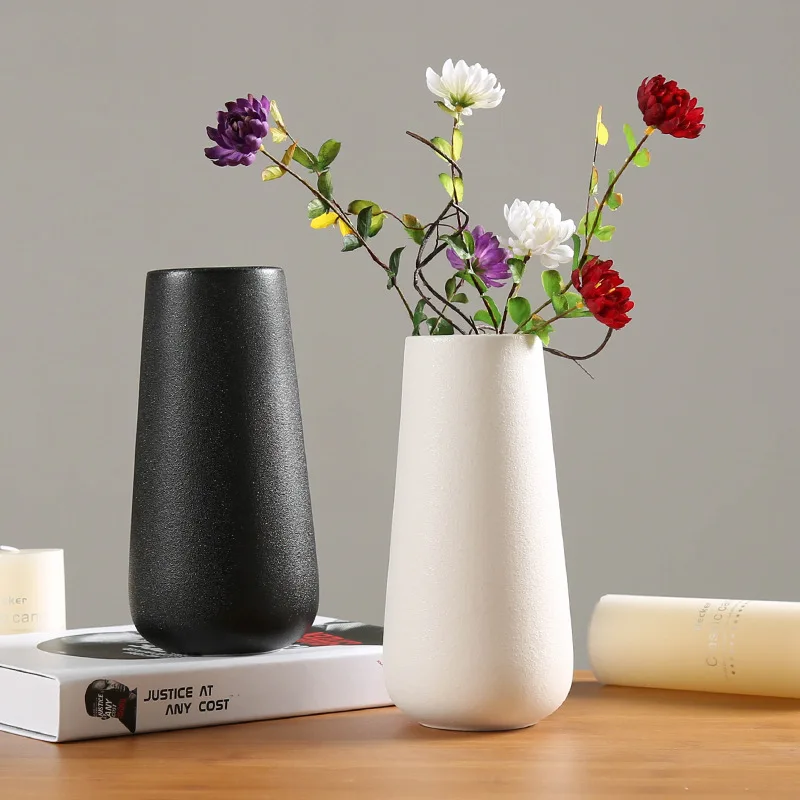 

Simple Modern Living Room Ceramic Vase Decoration Crafts White Ceramic Vase Chinese Style Home Figurines & Miniatures