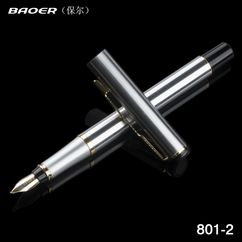 

BAOER 801 stainless steel Calligraphy Pen 1.0 mm nib Caneta Business office supplies ink pen Supplies Metal Fountain Pen