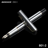 baoer 801 stainless steel calligraphy pen 1 0 mm nib caneta business office supplies ink pen supplies metal fountain pen