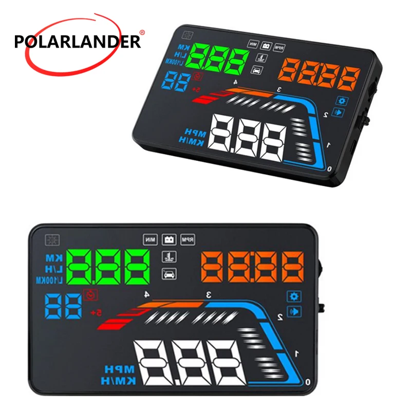 

5.5-дюймовый дисплей лобового стекла для вождения автомобиля HUD OBD2 спидометр