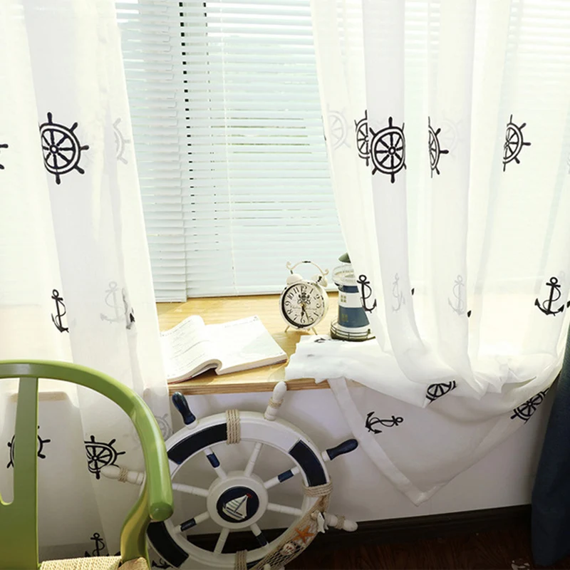 Мультяшная Милая Штора для мальчиков детская комната пиратский корабль вышитая