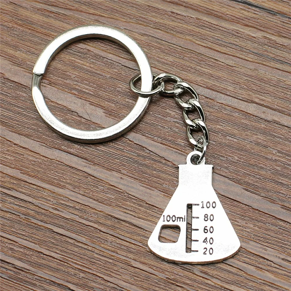 2 шт. брелок для ключей химический инструмент Градуированный 26x21 мм посеребренный