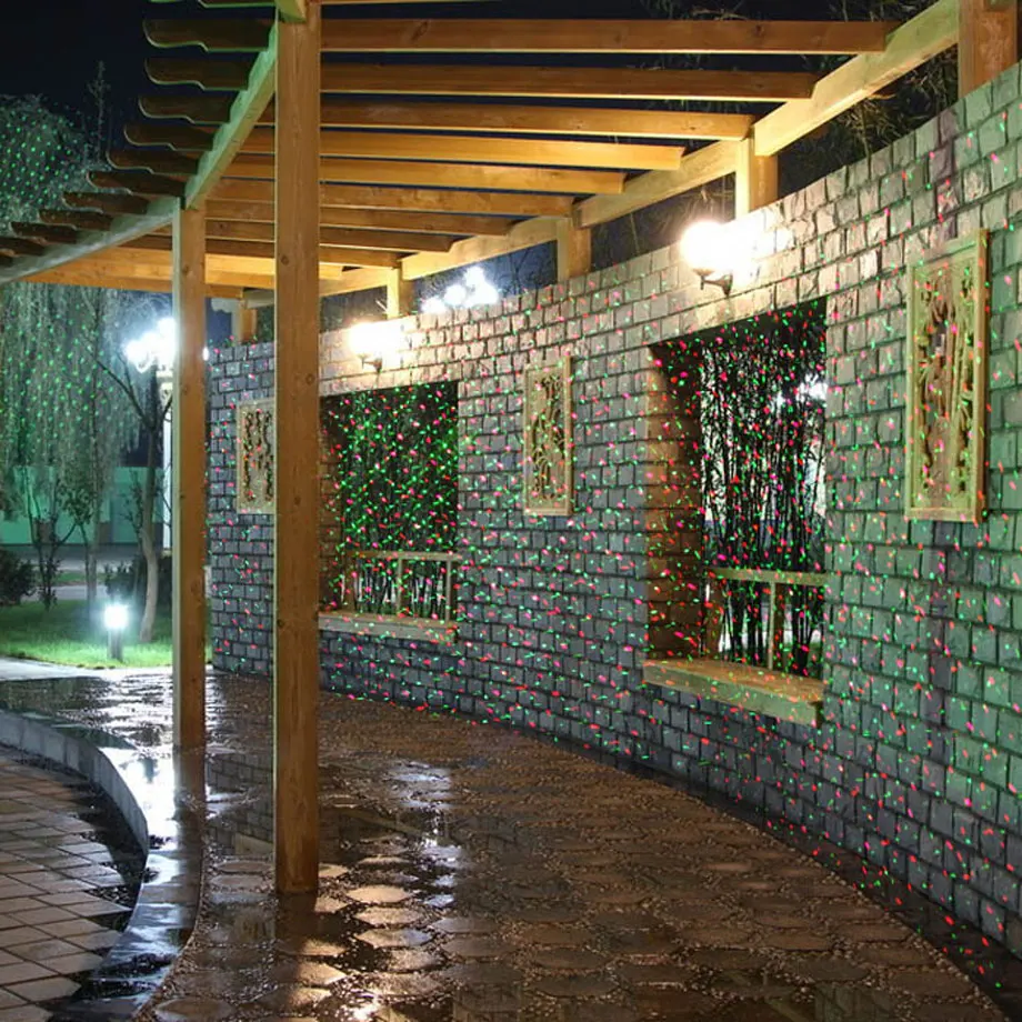 Рождественская звезда лазер снежинка проектор душ движение двойной цвет с