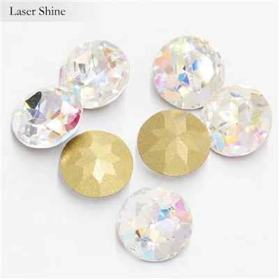 Laser Shine Ремесло драгоценные камни цветок розовое золото украшения хрустальные стразы K9 Лучшие 50 шт цветные стразы pointback кристалл Diy 3D дизайн ногтей Excipient - Цвет: Laser Shine
