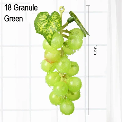 18 Green Xuanxiaotong 10 шт./компл. Искусственные цветы винограда фрукты черные, красные, зеленые фиолетовый изюм виноград передачи растения Фрукты Двор садовый декор - Цвет: 18 Green