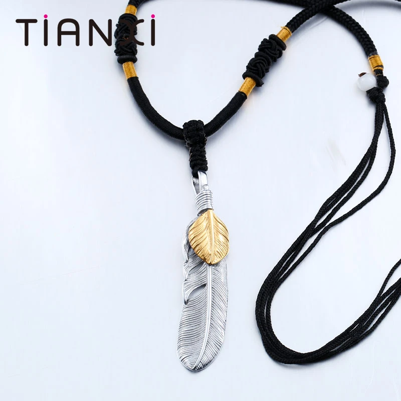 TIANXI Cool Nice части подробно перо кулон Цепочки и ожерелья для мужчины женщины 316L