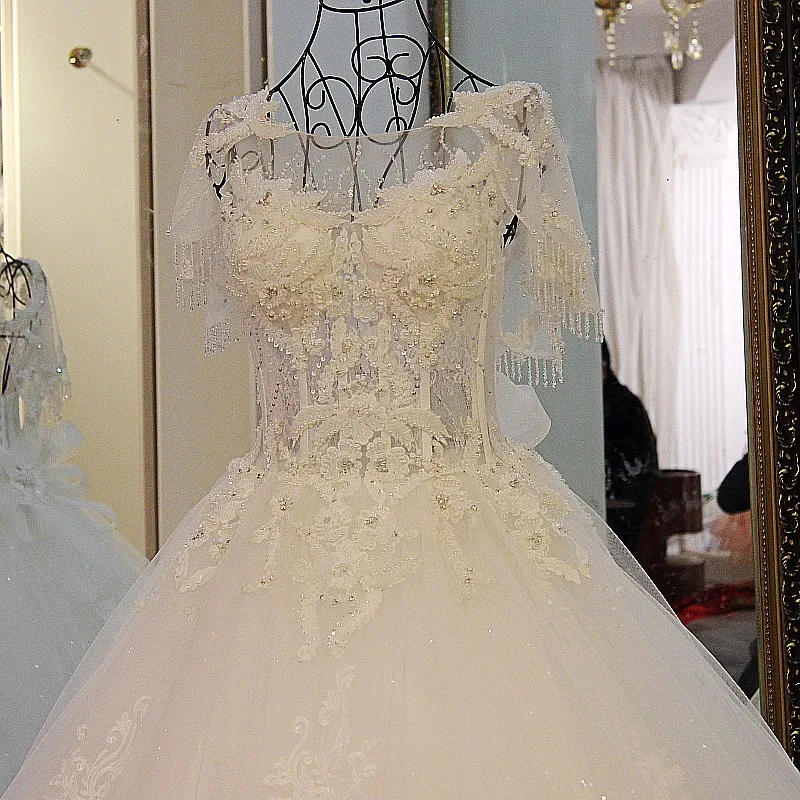 LS54547 свадебное платьеrhinestone платье роскошное бальное кружево вверх назад