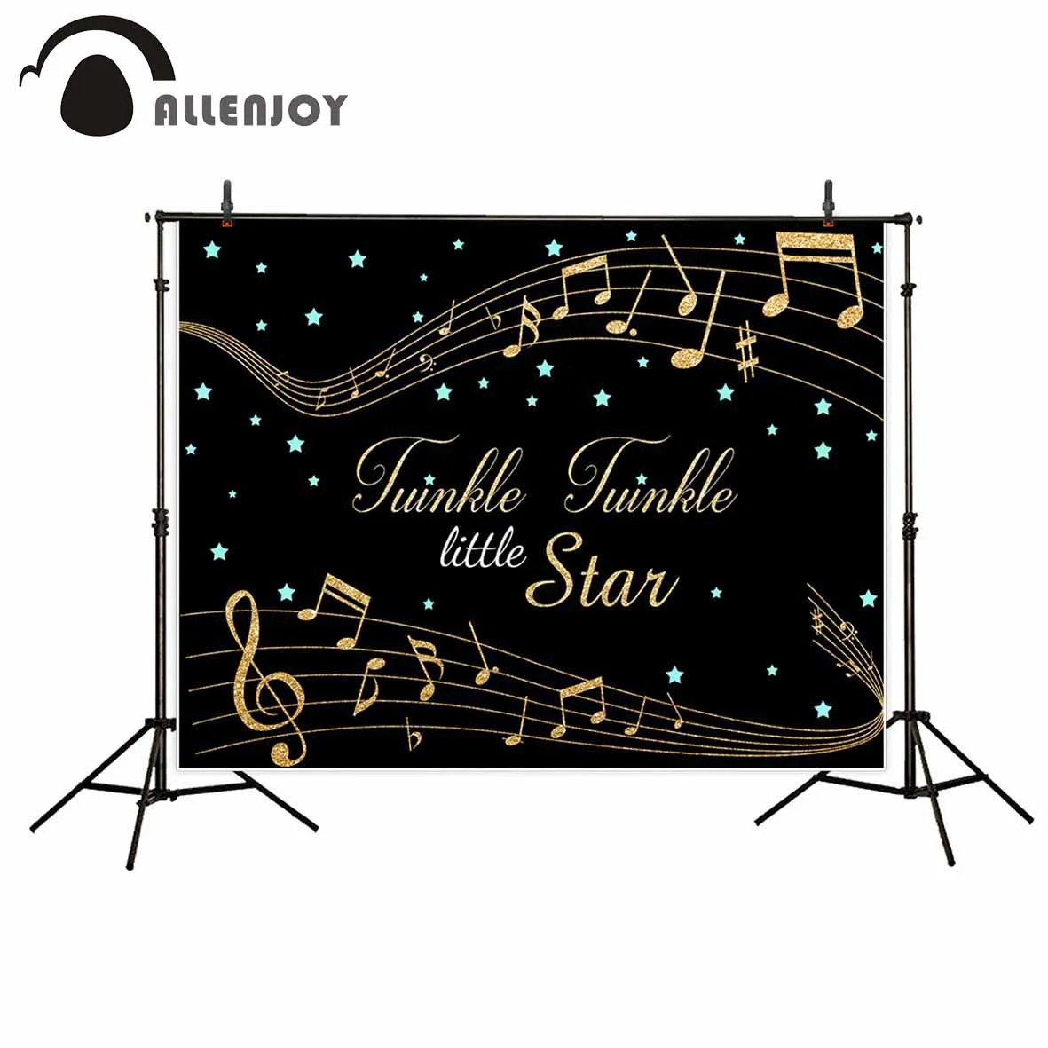 Allenjoy фоны для фотосъемки с золотой музыкальной ноткой мерцающие синие звезды