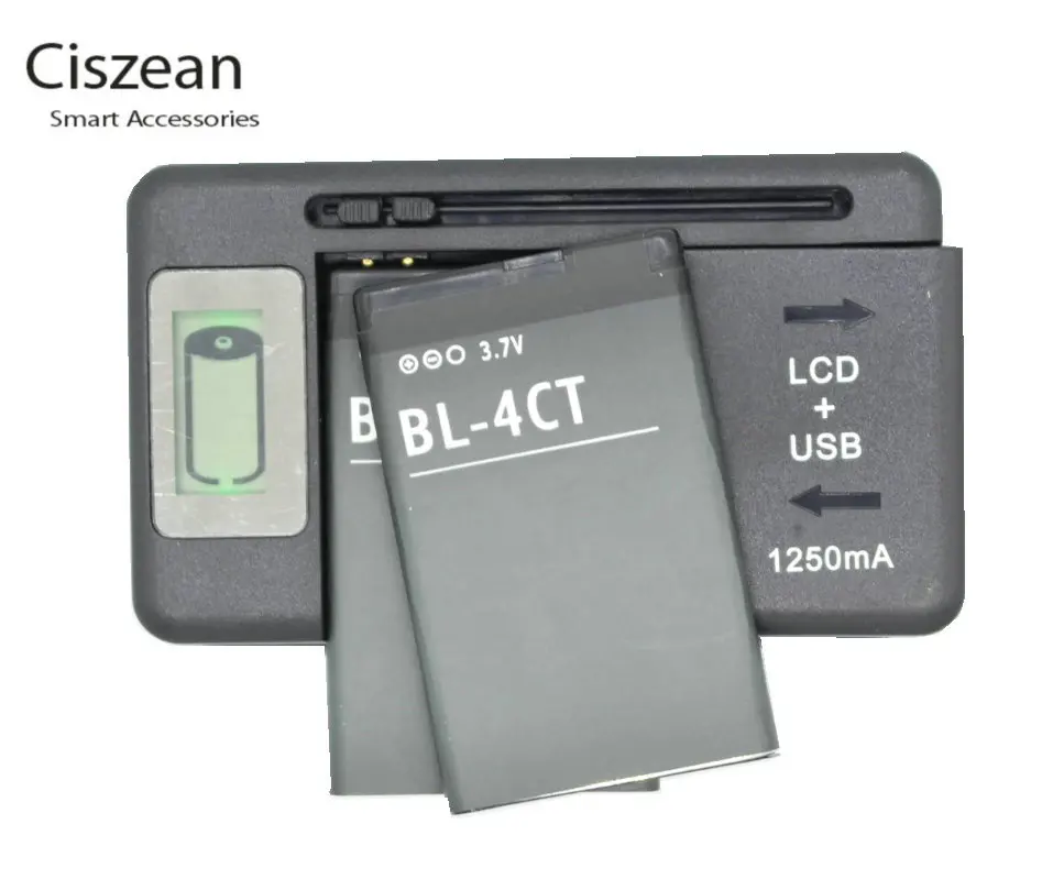 Ciszean 2x860 мА · ч флейбл 4CT BL4CT сменный аккумулятор + зарядное устройство с ЖК