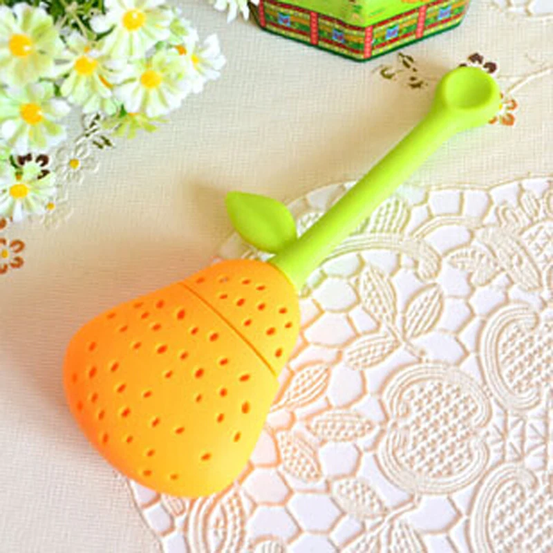 1 шт. милый силиконовая груша Дизайн Чай листьев Фильтр Травяные специи для