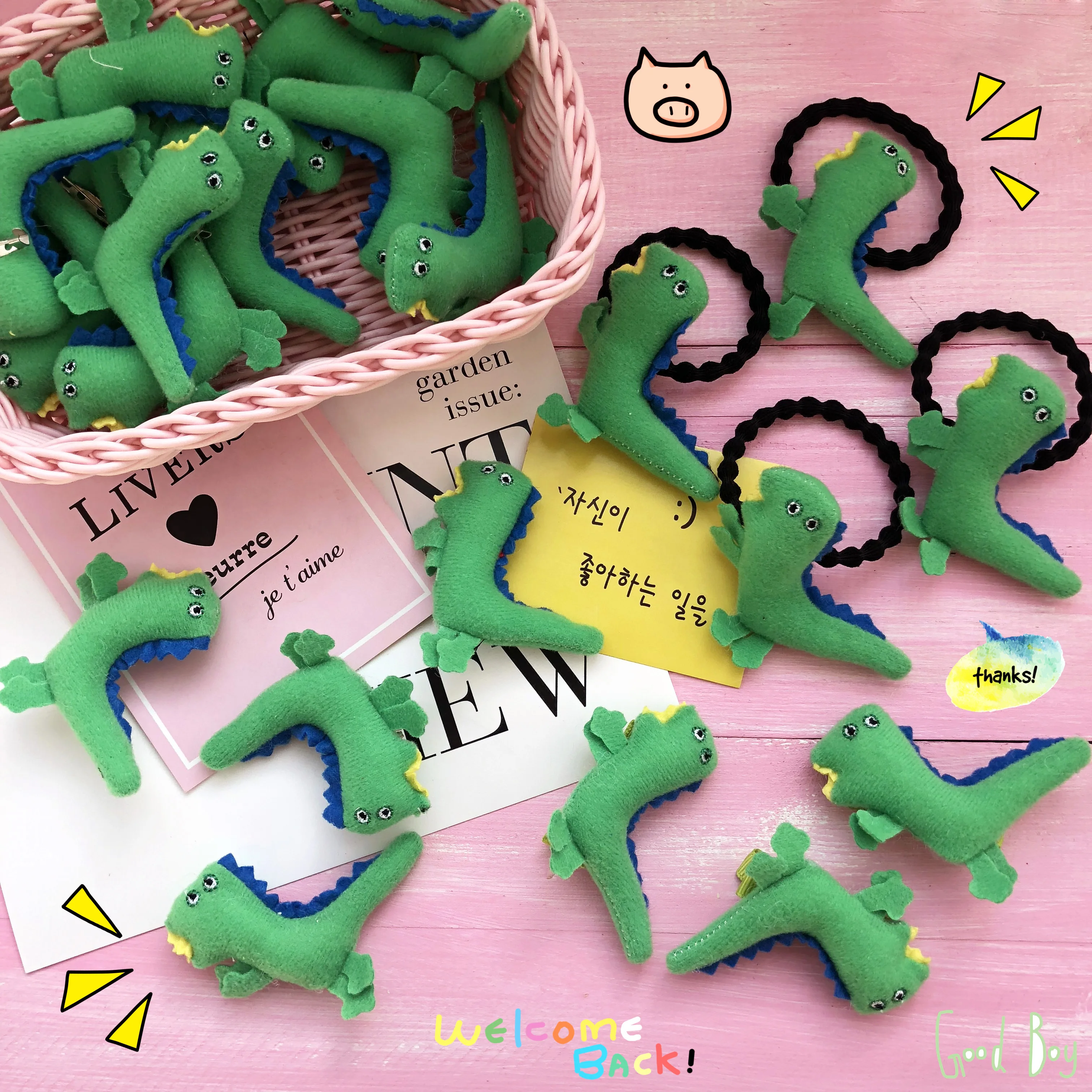 UNIKIWI. Kawaii женский мультфильм Динозавр ремешки для волос хвостик держатель резинки для девочек милые резинки повязки для волос аксессуары