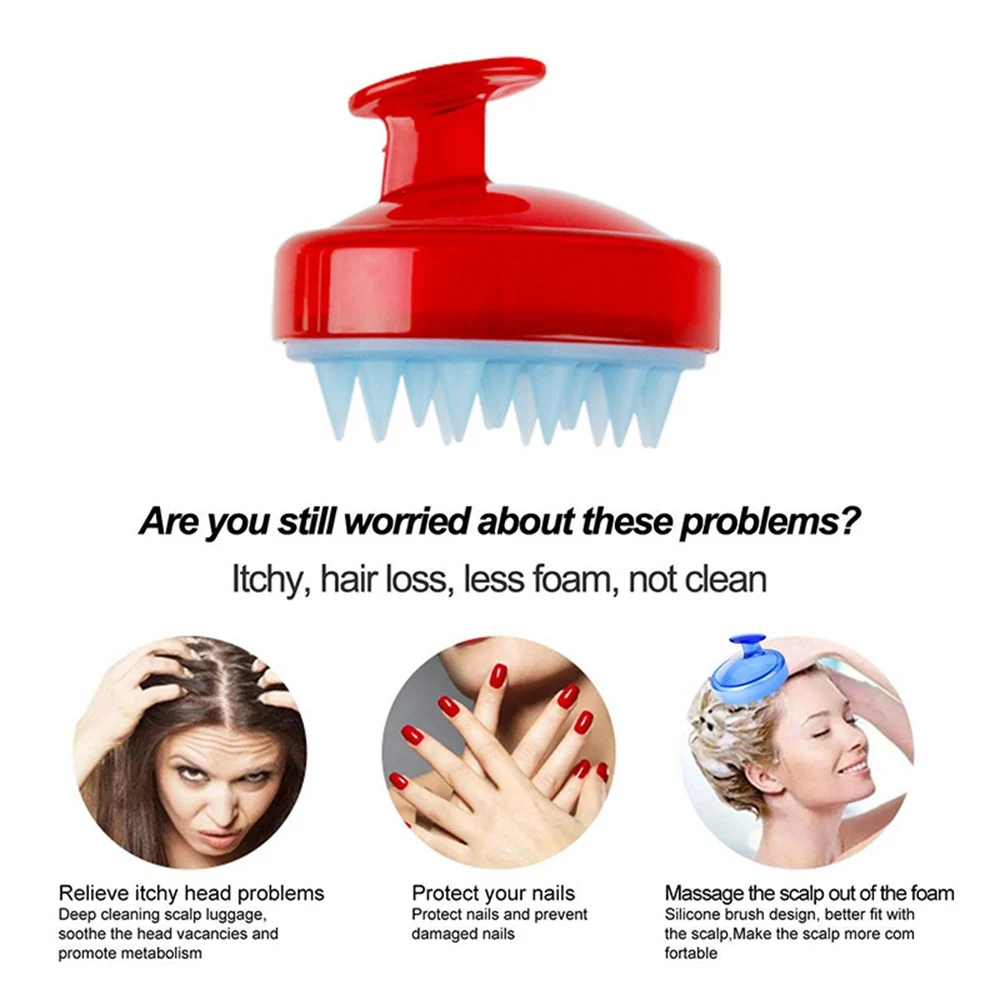 1 шт. портативный головной гребень для волос шампунь кожи головы душ мытье тела