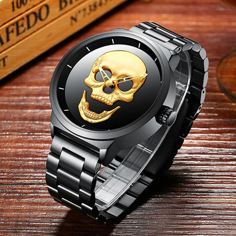 Men's Watches Stainless Steel Black Wrist Watch Clock Hodinky Relogio Masculino Men's Quartz Watches Support Droppshipping