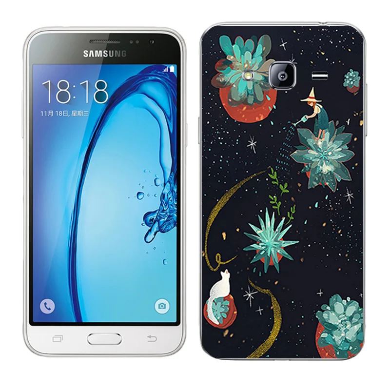 Мягкие чехлы для Samsung Galaxy J3 2016 силиконовые телефонов с изображением туманности