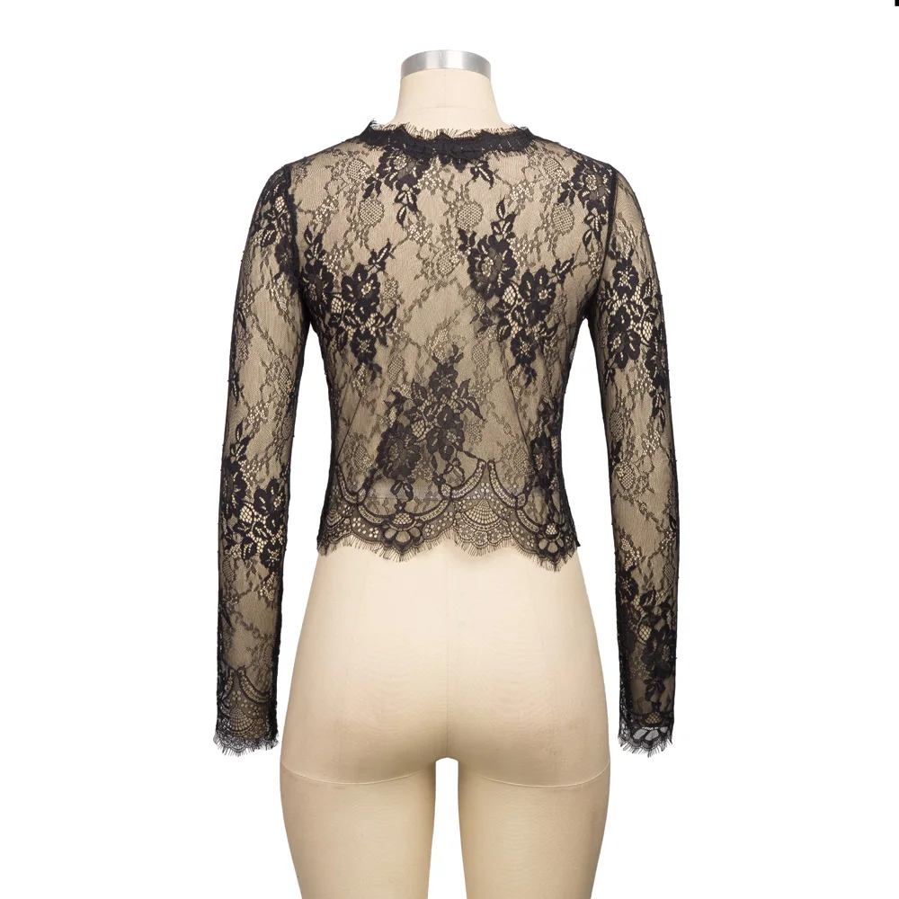 Ladies Party Casual Prom Sexy Women's Long sleeve Tops See through Hollow Maxi Cocktail Evening Formal Elegant | Женская одежда