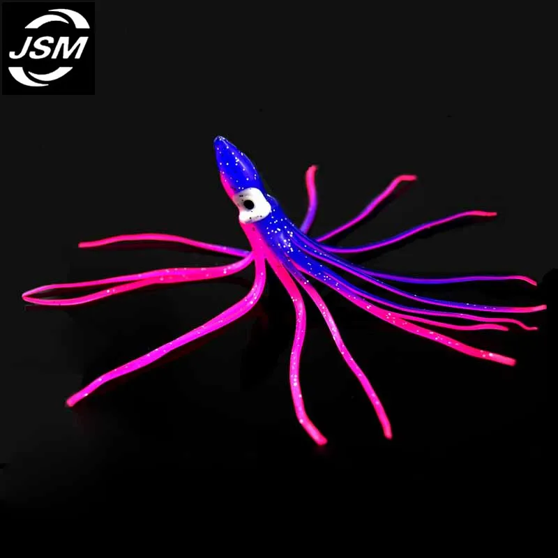 JSM 24 шт. 9 см мягкие приманки осьминог для джиггинга смешанные цвета светящиеся