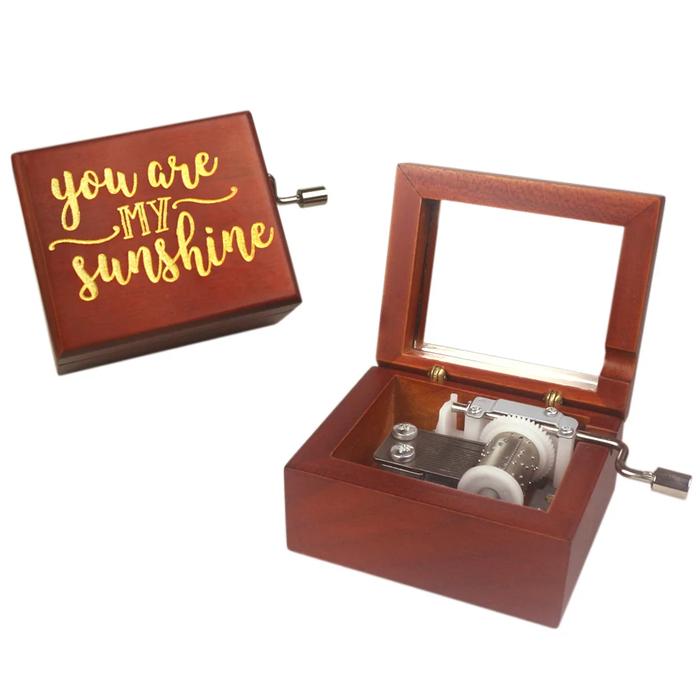 ROSIKING деревянная музыкальная шкатулка ручной работы You are my sunshine подарок на день