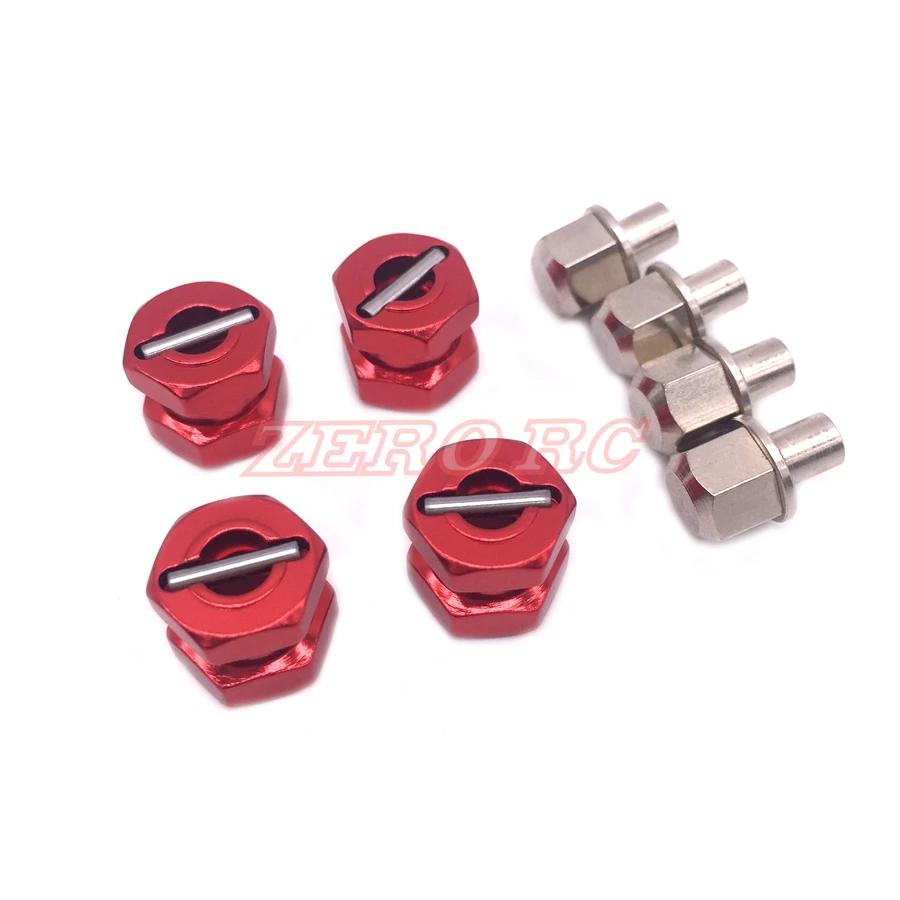 Алюминиевый шестигранный адаптер 12 мм для шестигранных колес 4 шт. осевой SCX10 D90 CC01