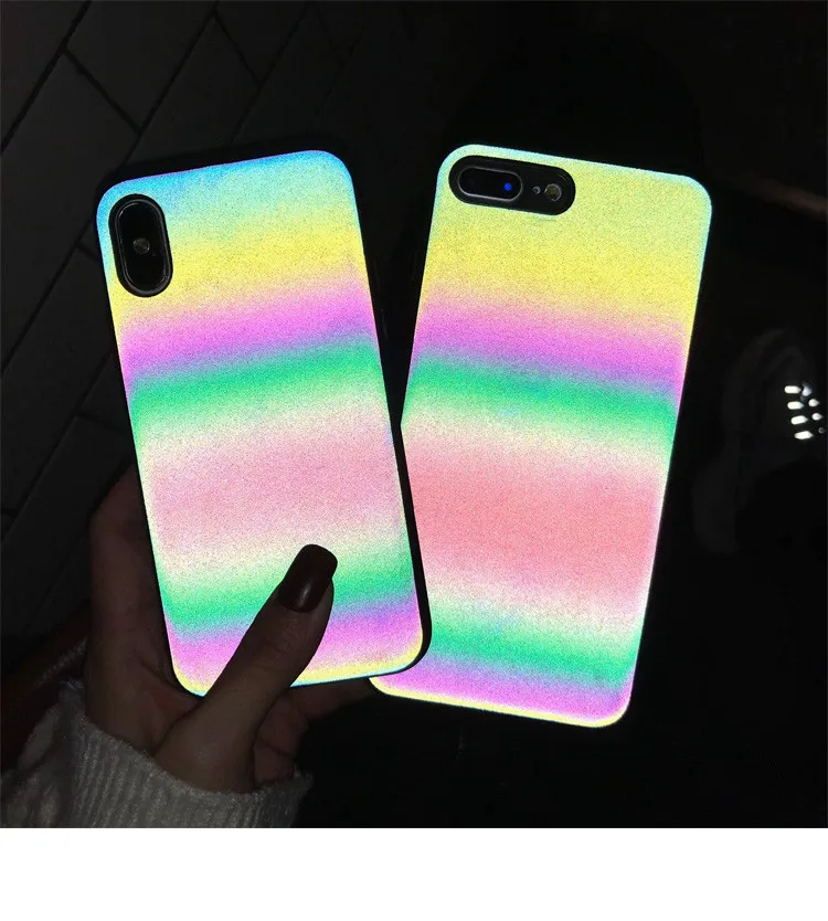 Крутой лазерный Радужный светящийся чехол для iphone X XS Max XR 7 8 6 6S Plus Роскошные Матовые чехлы для телефона из термополиуретана блестящая задняя крышка Coque Capa