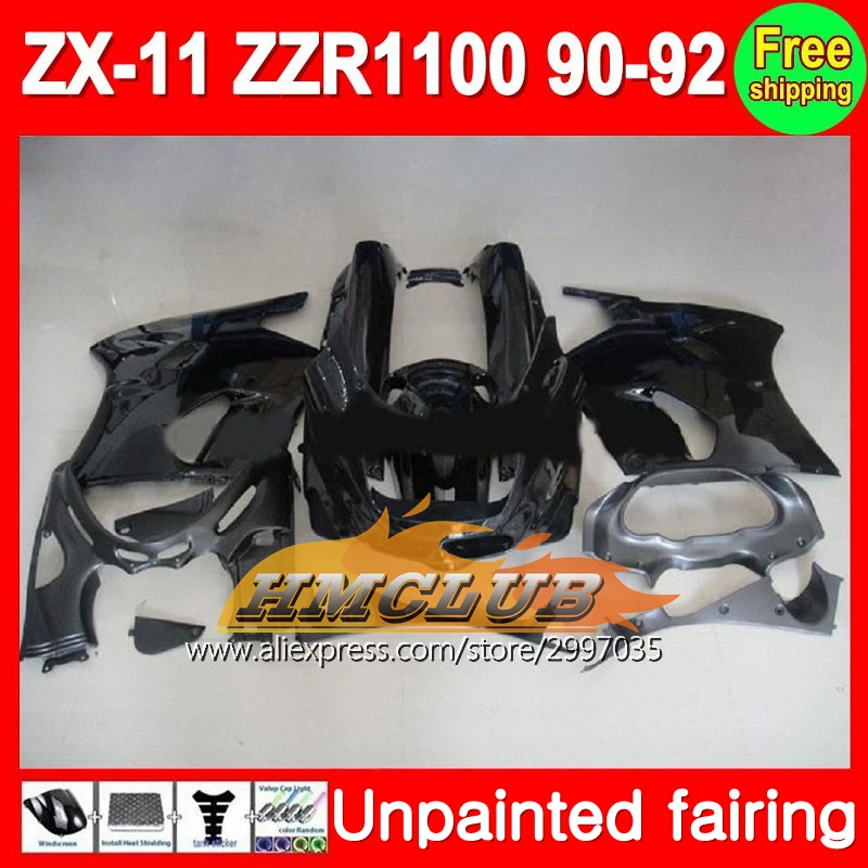 Корпус Неокрашенный полный обтекатель комплект для KAWASAKI NINJA ZX-11 ZZ-R1100 90-92 ZX11 ZZR1100 11R