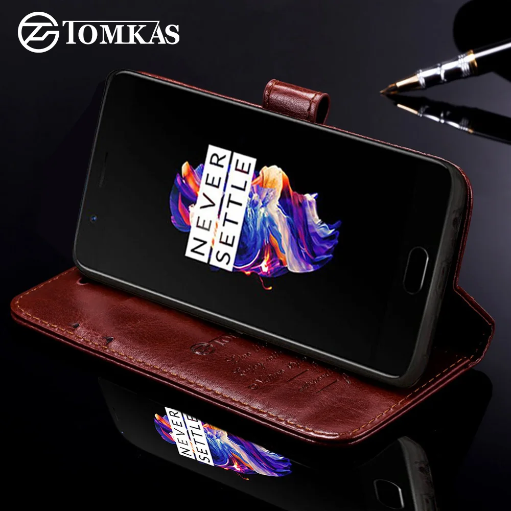 Tomkas OnePlus 5 Чехол One Plus случае искусственная кожа бумажник телефон сумка Обложка
