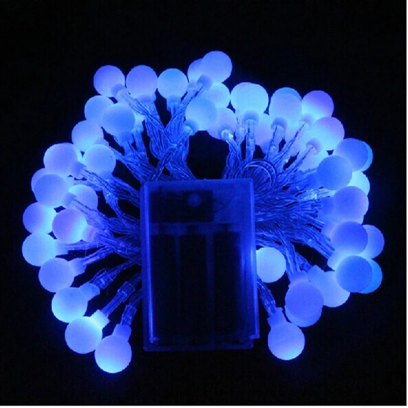 Рождественская светодиодная гирлянда с шариками 5 м 50 светодиодный работающая от