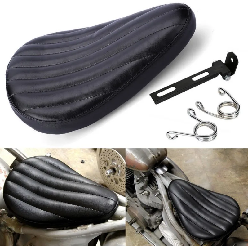 Роликовый кожаный кронштейн для сиденья водителя Harley Chopper Bobber Blcak |