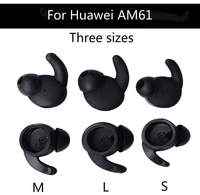 high quality 6 pieces of black silicone earplugs tips earbuds type ear hooks for huawei honor xsport bluetooth headset am61