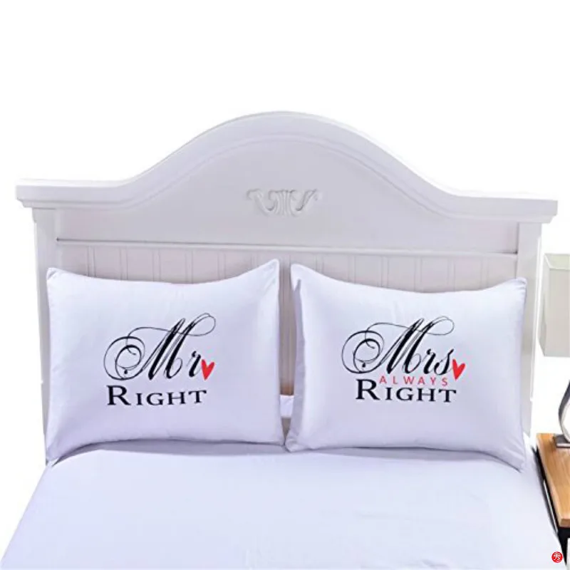 Turetrip 2 шт. пара чехол Mr& Mrs Наволочки пару наволочек персонализированные наволочка для Юбилей свадебный подарок