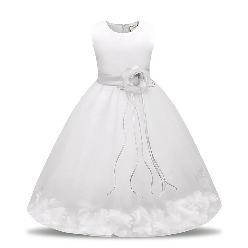 

0-8Y Baby Girls Beautiful Dress To Wear To A Wedding First Birthday Girl Party Petal Dress Flower Girl Wedding Dresses for Kids