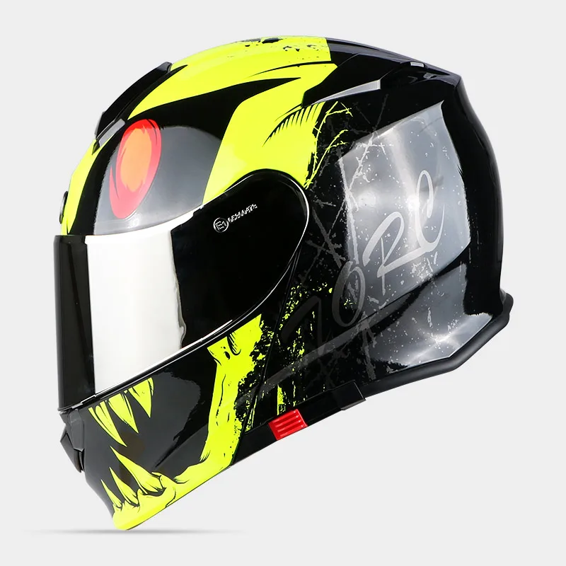 TORC moto rcycle шлем полный шлем флип-ап шлем мото rbike moto rcross capacete cascos para moto ECE гоночный шлем T271 - Цвет: YELLOW- MONSTER