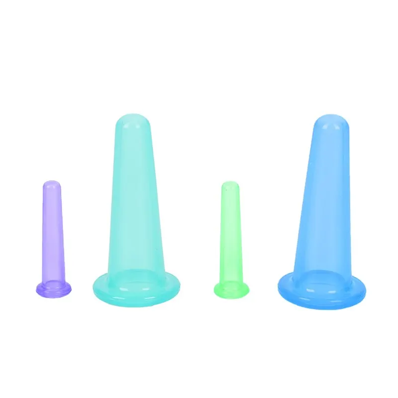 

4 Pcs Family Health Helper Massage Cans Vacuum Cupping Silicone For Face Massage Cans Anti Cellulite Massager Cupping Set