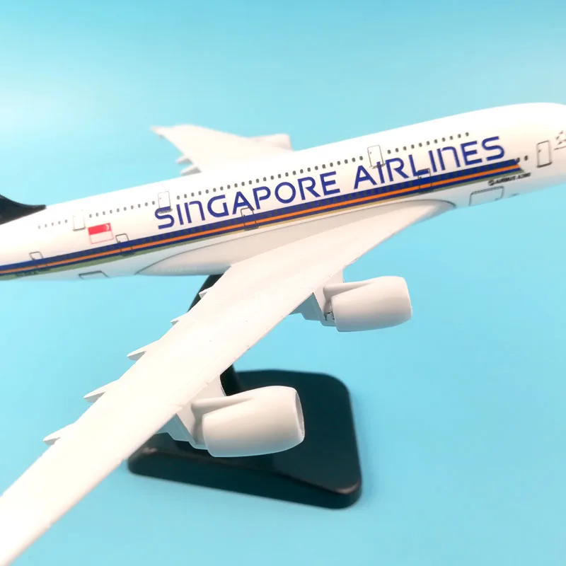 20 см A380 SINGAPORE AIRLINES модель самолета из металлического сплава игрушечные колеса
