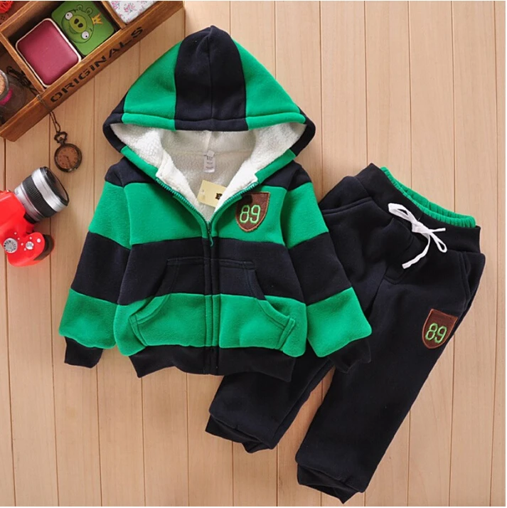 2016 Hot Sell Boys Girls Children Winter Wool Sherpa Baby Sports Suit Jacket Sweater Coat &amp Pants Thicken Kids Clothes Set | Детская