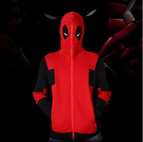 Толстовка с капюшоном для мужчин и женщин deadpool на молнии костюм мужская