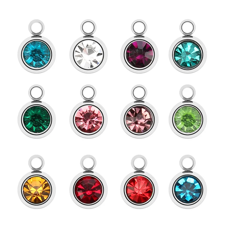 6 мм круглые Кристальные подвески из камня для дня рождения ожерелье брелок