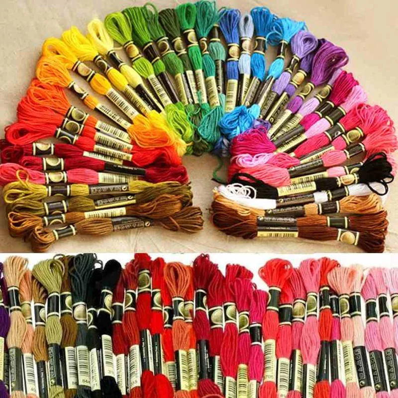 

Free shipping 150 Anchor Similar DMC Cross Stitch Cotton Embroidery Thread Floss Sewing Skeins Craft