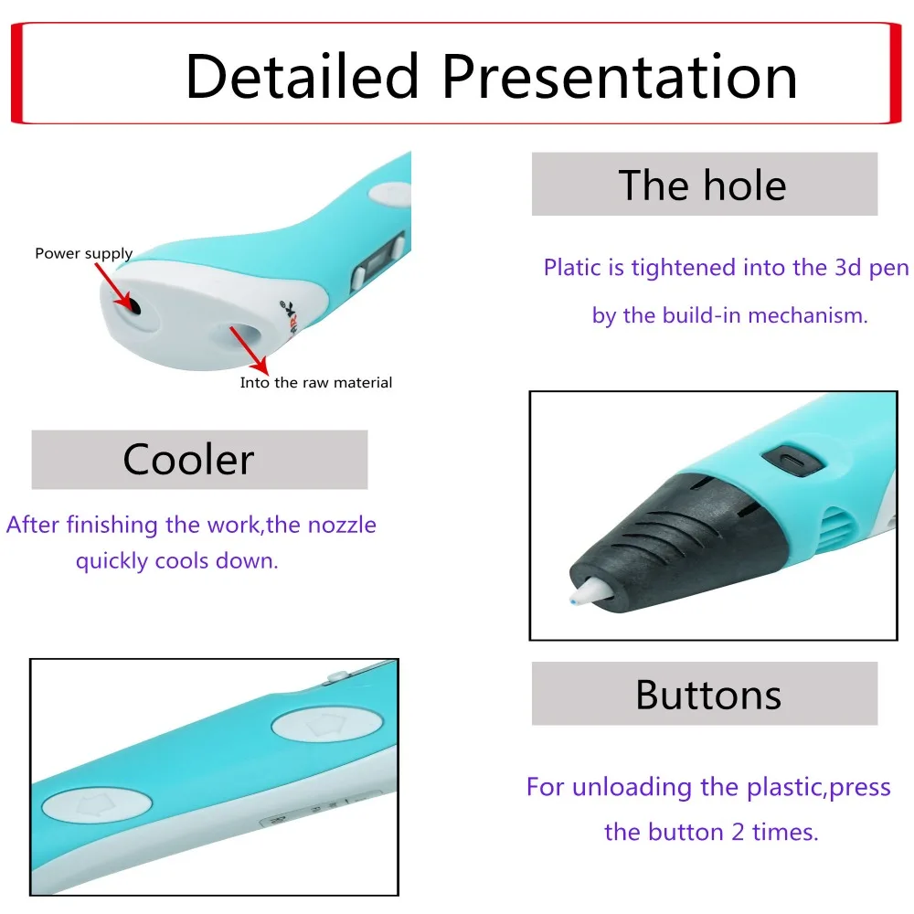 IGRARK 3d принтер Ручка 3D ручки для рисования с 20 цветами ABS/PLA нити lcd 3D ручки для детей на день рождения/Рождество подарок DIY Рисунок