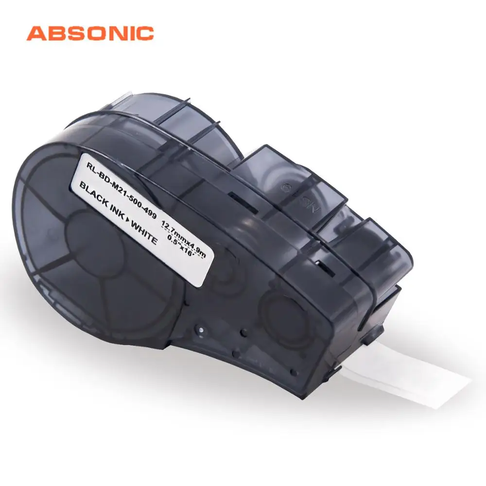 Absonic 12 7 мм * 4 9 м Нейлоновая Пленка лента принтер M21 500 499 черный на белом этикетке